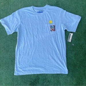 BEACH BROS Men’s Blue Smiley Faces T-Shirt Size L